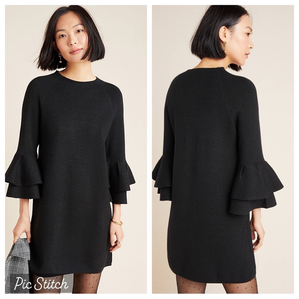 By Anthropologie Claudette ruffle sweater dress